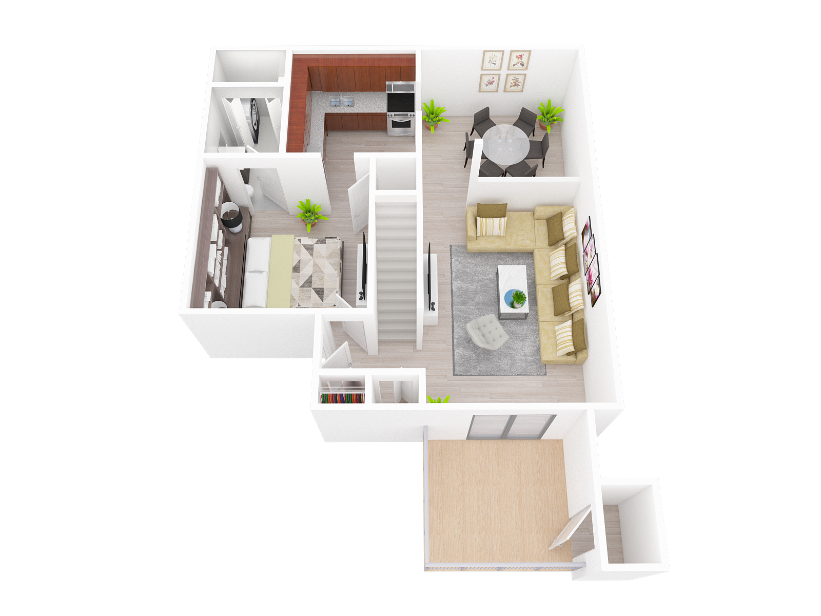 Floor plan for 3 beds, 1.5 baths, 1350 sqft